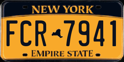 NY license plate FCR7941