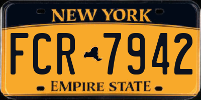NY license plate FCR7942
