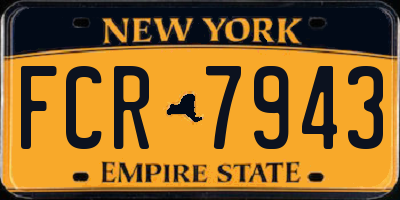 NY license plate FCR7943