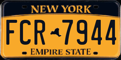 NY license plate FCR7944