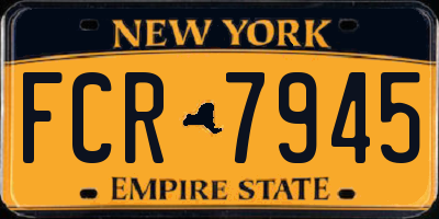 NY license plate FCR7945