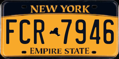 NY license plate FCR7946