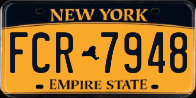 NY license plate FCR7948