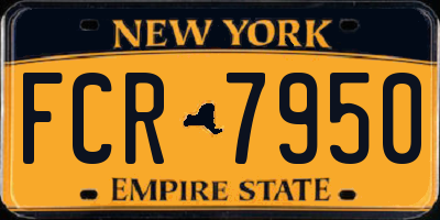 NY license plate FCR7950