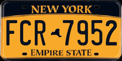 NY license plate FCR7952
