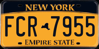 NY license plate FCR7955