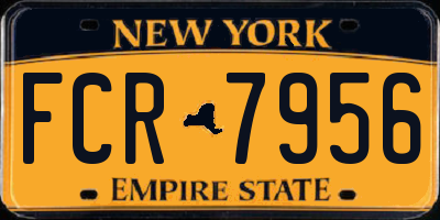 NY license plate FCR7956