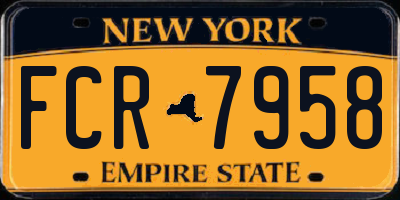 NY license plate FCR7958