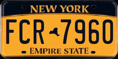 NY license plate FCR7960