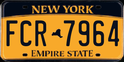 NY license plate FCR7964