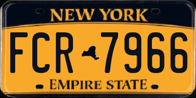 NY license plate FCR7966