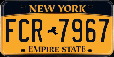 NY license plate FCR7967