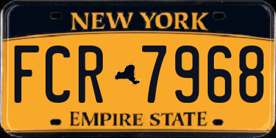 NY license plate FCR7968