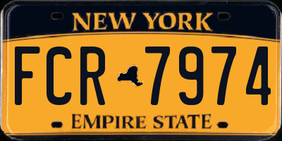 NY license plate FCR7974