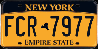 NY license plate FCR7977
