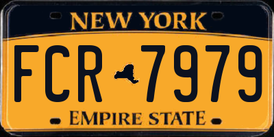 NY license plate FCR7979