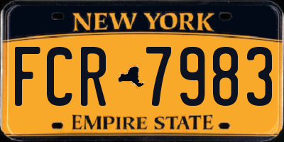 NY license plate FCR7983
