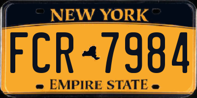 NY license plate FCR7984