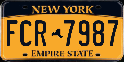 NY license plate FCR7987