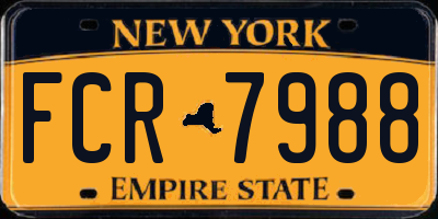 NY license plate FCR7988