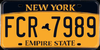 NY license plate FCR7989