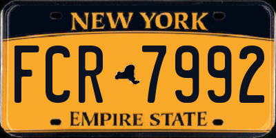 NY license plate FCR7992