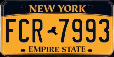 NY license plate FCR7993