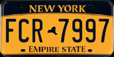 NY license plate FCR7997