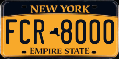NY license plate FCR8000