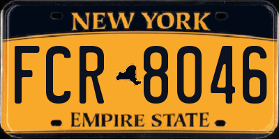 NY license plate FCR8046