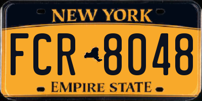 NY license plate FCR8048