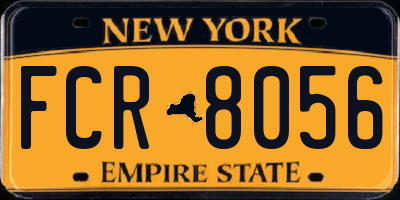 NY license plate FCR8056