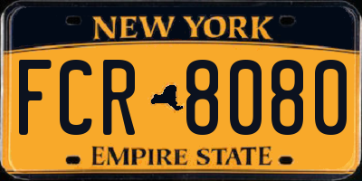 NY license plate FCR8080
