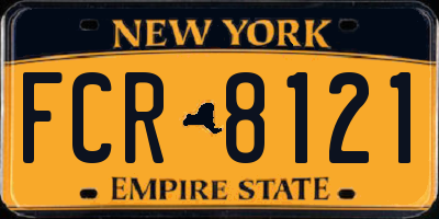 NY license plate FCR8121