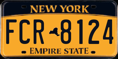 NY license plate FCR8124