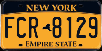 NY license plate FCR8129