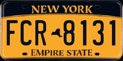 NY license plate FCR8131