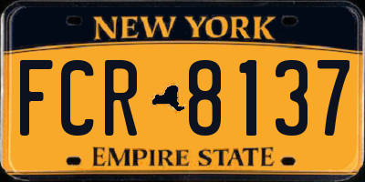 NY license plate FCR8137