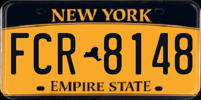 NY license plate FCR8148