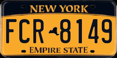 NY license plate FCR8149