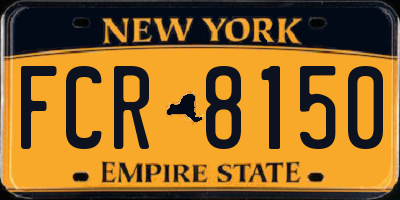 NY license plate FCR8150