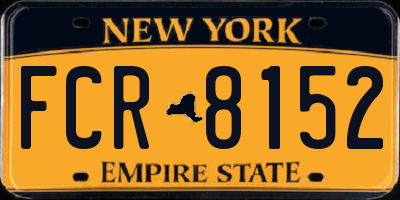 NY license plate FCR8152