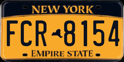 NY license plate FCR8154
