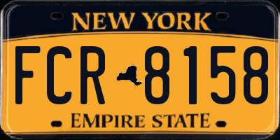 NY license plate FCR8158