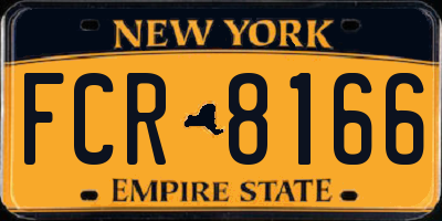 NY license plate FCR8166