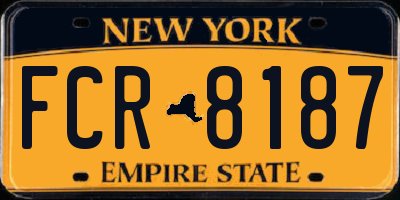 NY license plate FCR8187