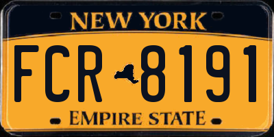 NY license plate FCR8191
