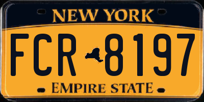 NY license plate FCR8197