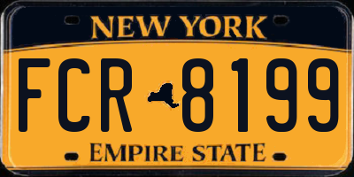NY license plate FCR8199
