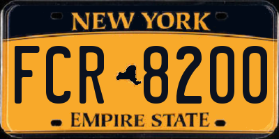 NY license plate FCR8200
